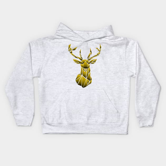 Geometric Deer Kids Hoodie by Heartfeltarts